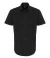 PR246 Premier Short Sleeve Stretch Fit Poplin Shirt Black colour image
